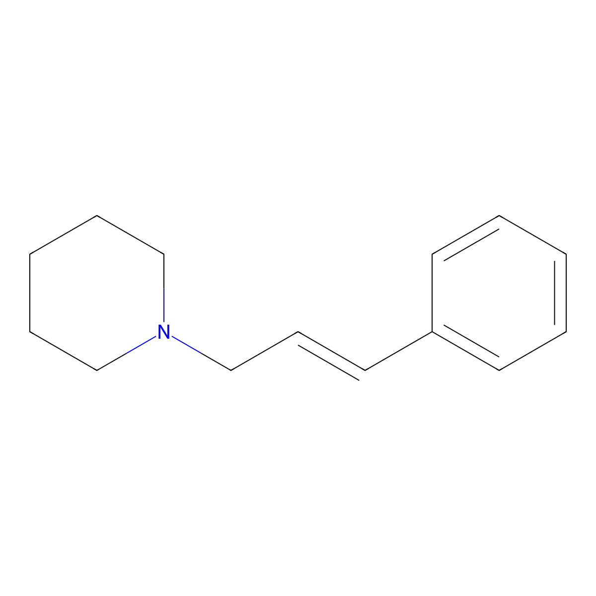 Piperidine, 1-(3-phenyl-2-propenyl)- molecular structure, CAS 70552-70-4