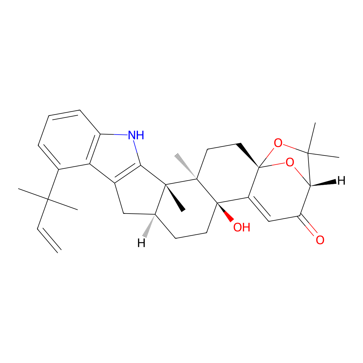 Aflatrem molecular structure, CAS 70553-75-2