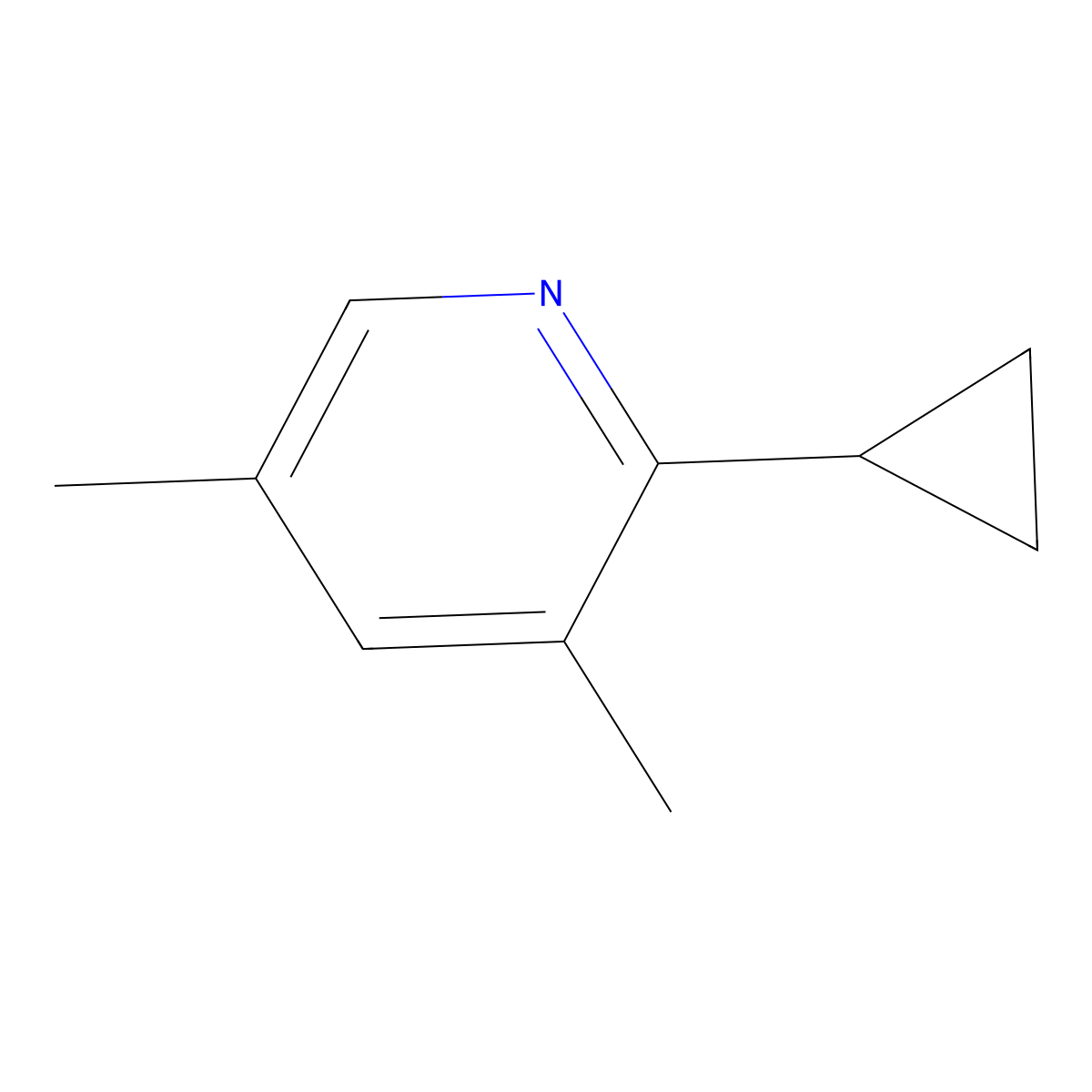 2-Cyclopropyl-3,5-dimethylpyridine molecular structure, CAS 70555-54-3