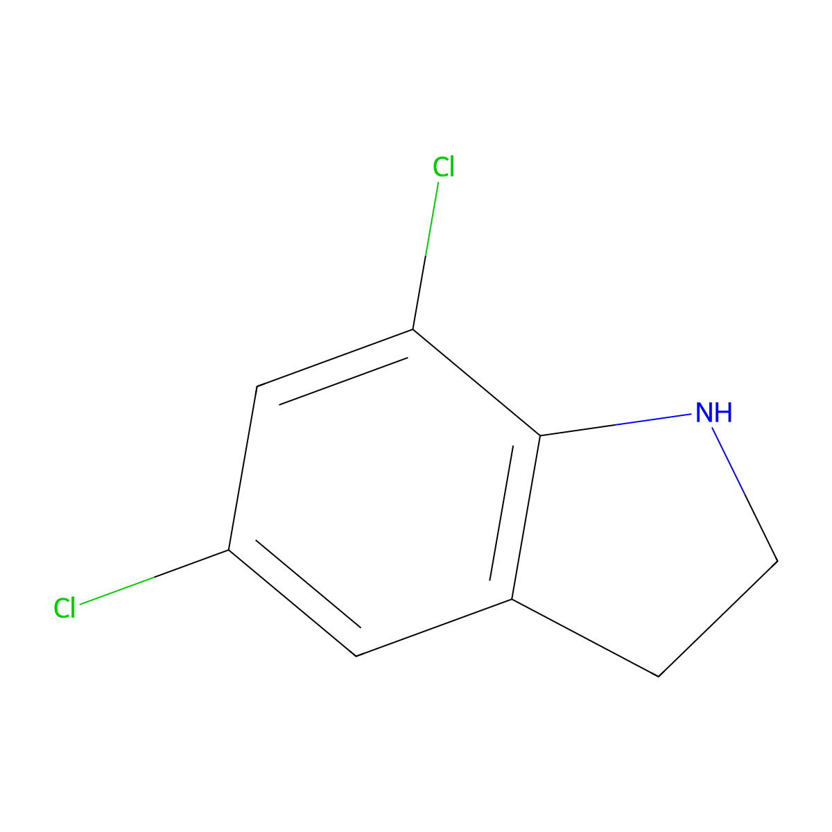 5,7-Dichloroindoline molecular structure, CAS 70555-58-7