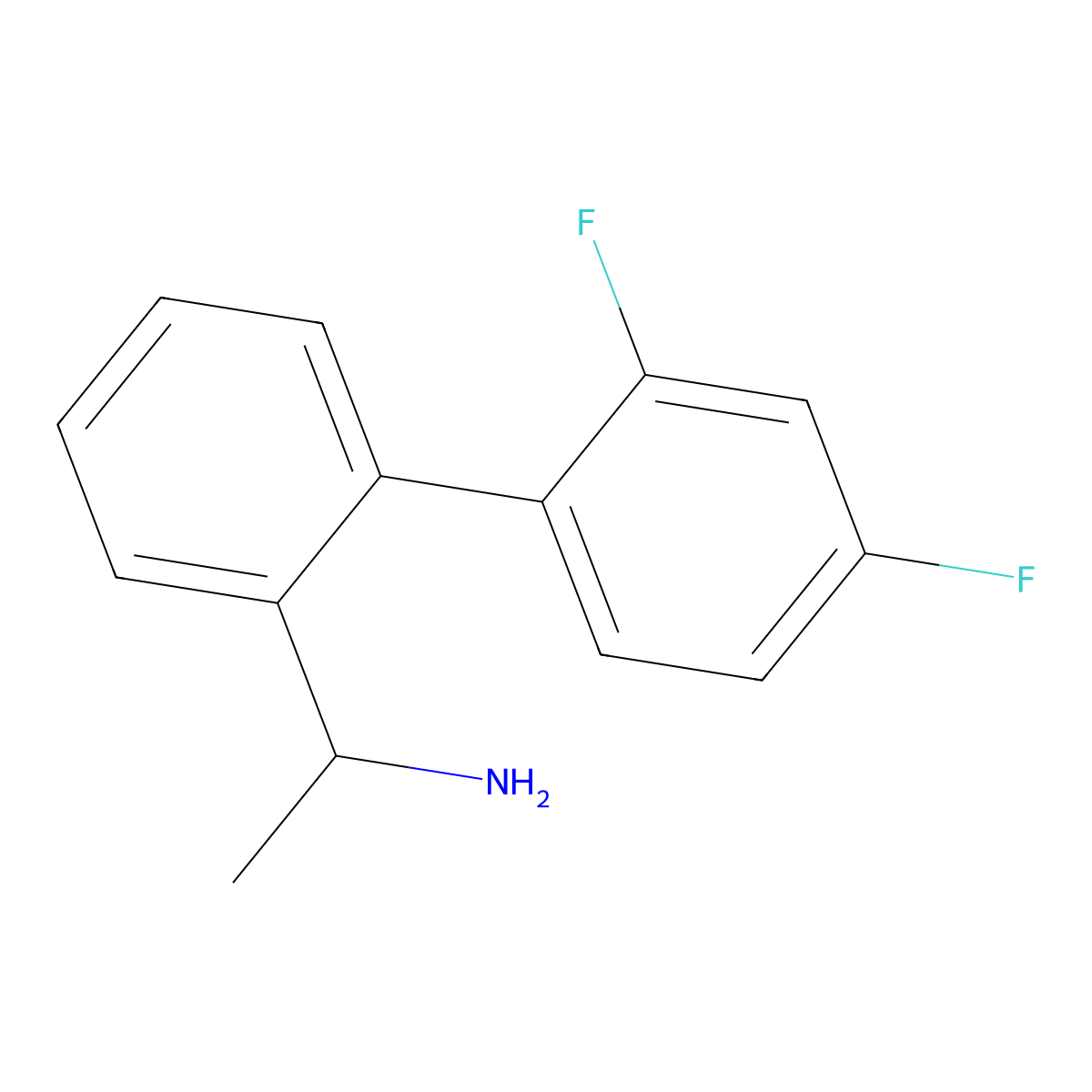 1-[2-(2,4-Difluorophenyl)phenyl]ethan-1-amine molecular structure, CAS 705564-17-6