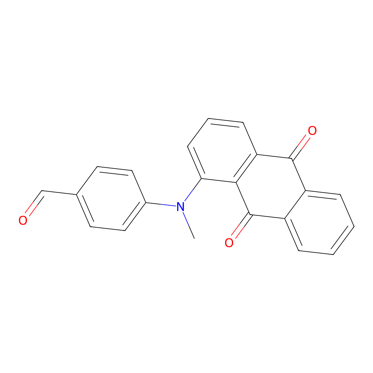 4-[(9,10-Dioxo-9,10-dihydro-1-anthracenyl)(methyl)amino]benzaldehyde molecular structure, CAS 70557-87-8