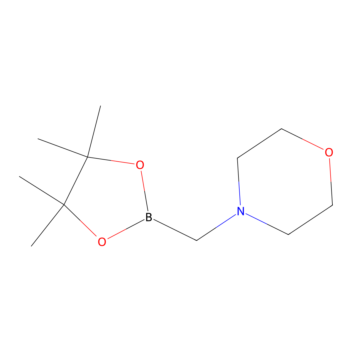 4-((4,4,5,5-Tetramethyl-1,3,2-dioxaborolan-2-yl)methyl)morpholine molecular structure, CAS 70558-05-3