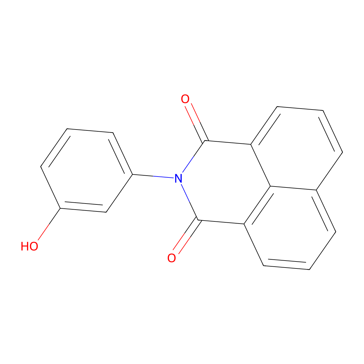 2-(3-hydroxyphenyl)-1H-benzo[de]isoquinoline-1,3(2H)-dione molecular structure, CAS 7056-69-1