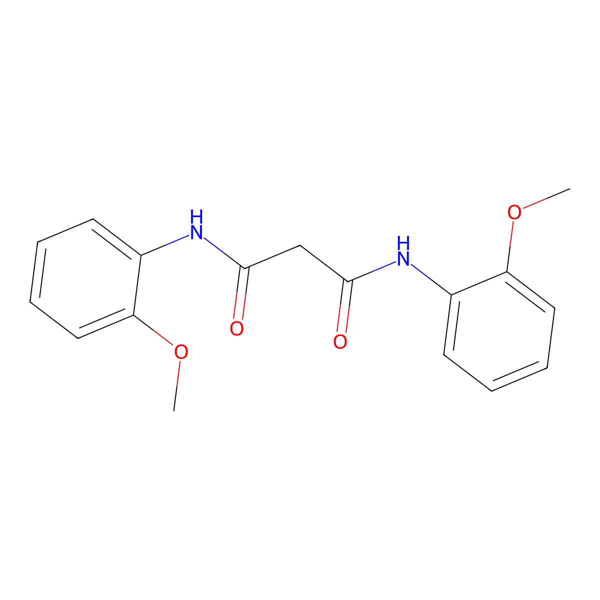 N~1~,N~3~-Bis(2-methoxyphenyl)propanediamide molecular structure, CAS 7056-72-6
