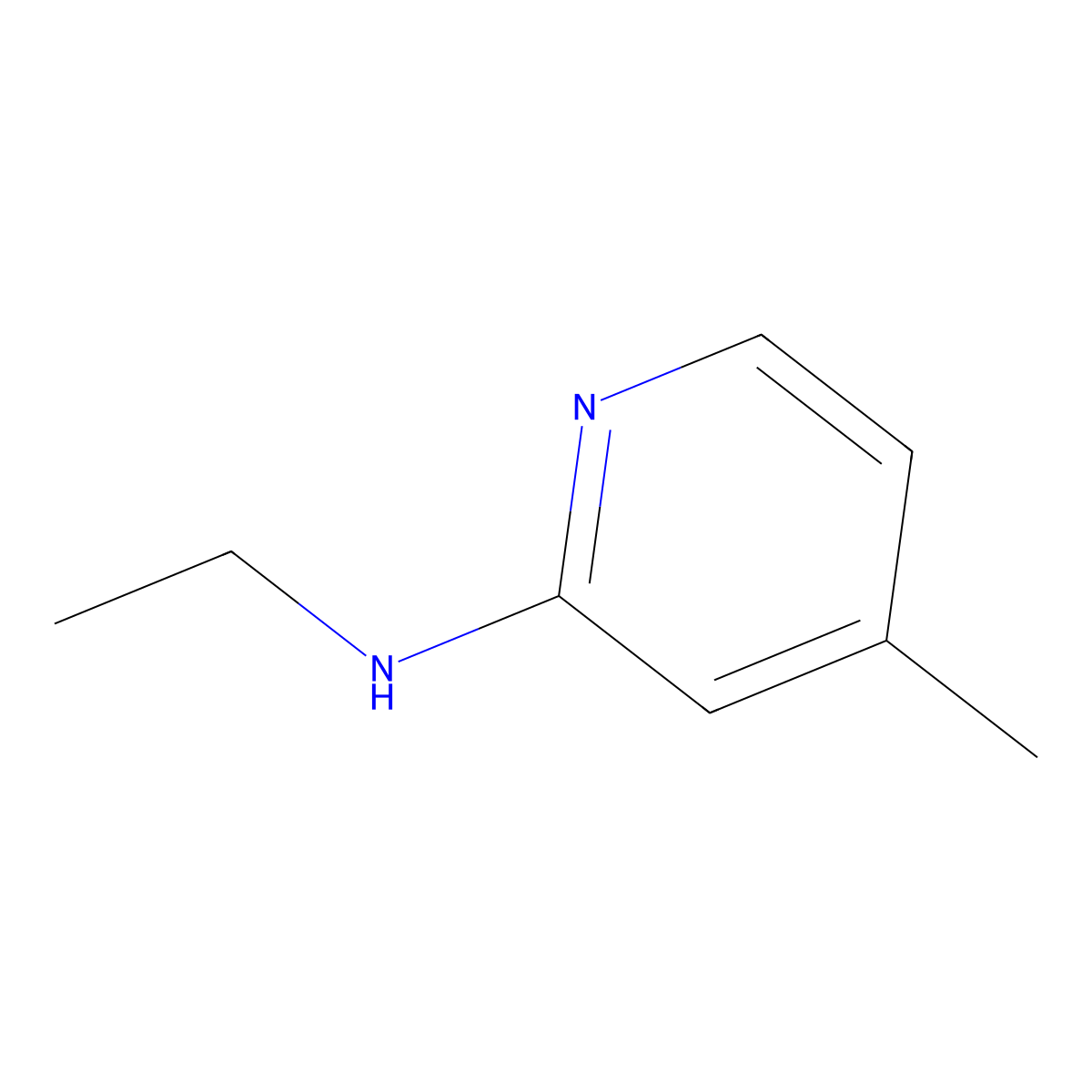 N-ethyl-4-methylpyridin-2-amine molecular structure, CAS 70564-16-8