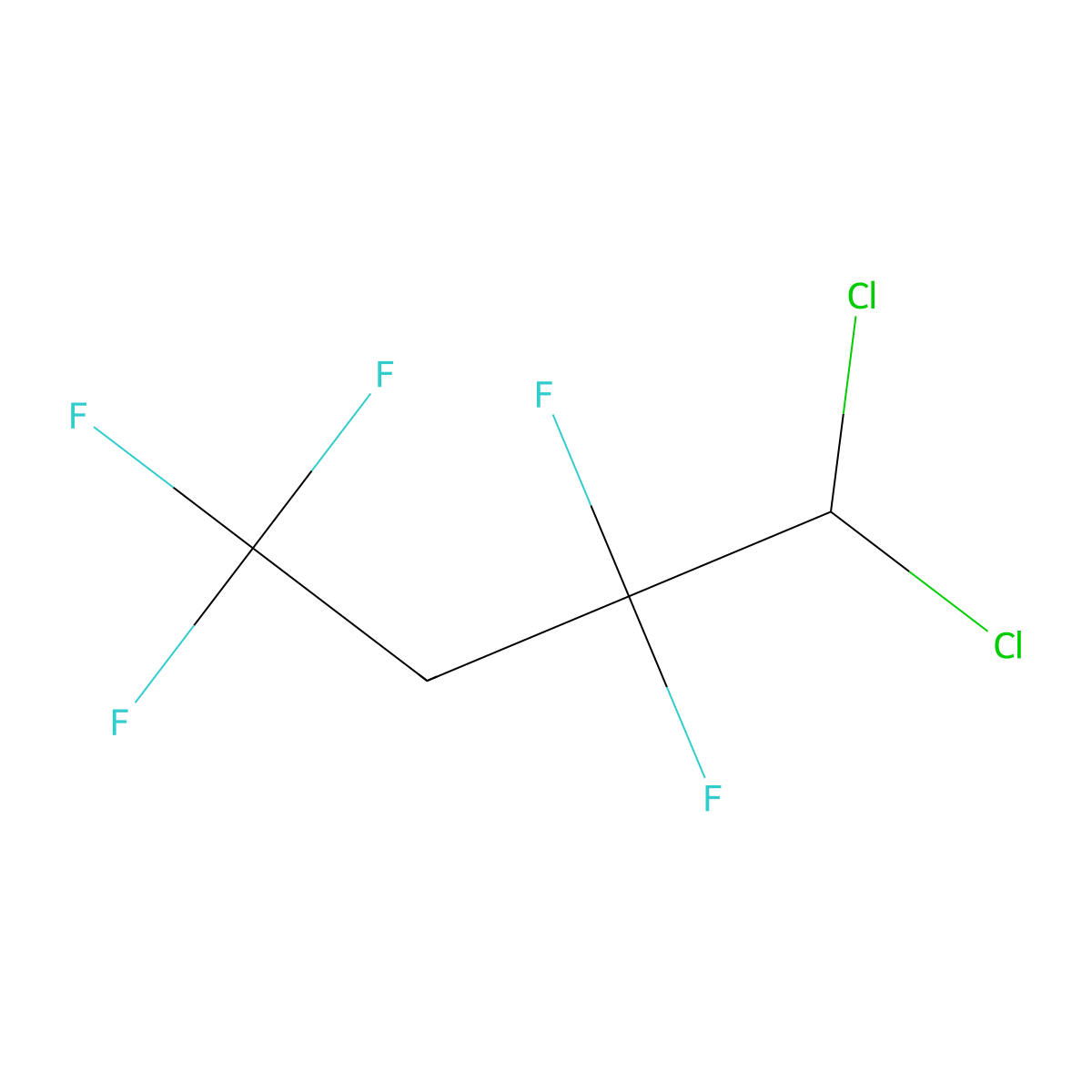 4,4-Dichloro-1,1,1,3,3-pentafluorobutane molecular structure, CAS 70566-51-7