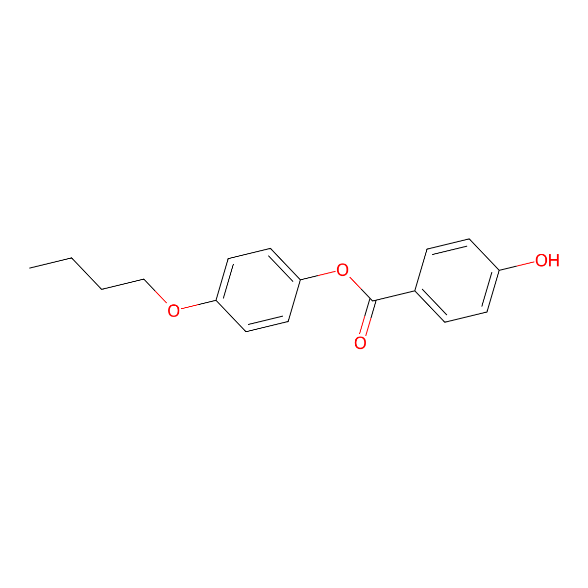 4-Butoxyphenyl 4-hydroxybenzoate molecular structure, CAS 70568-44-4
