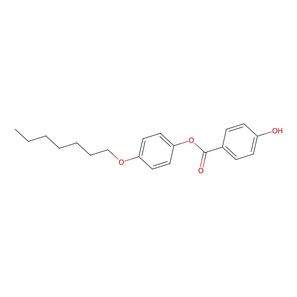 4-Hydroxy-benzoic acid 4-heptyloxy-phenyl ester molecular structure, CAS 70568-45-5