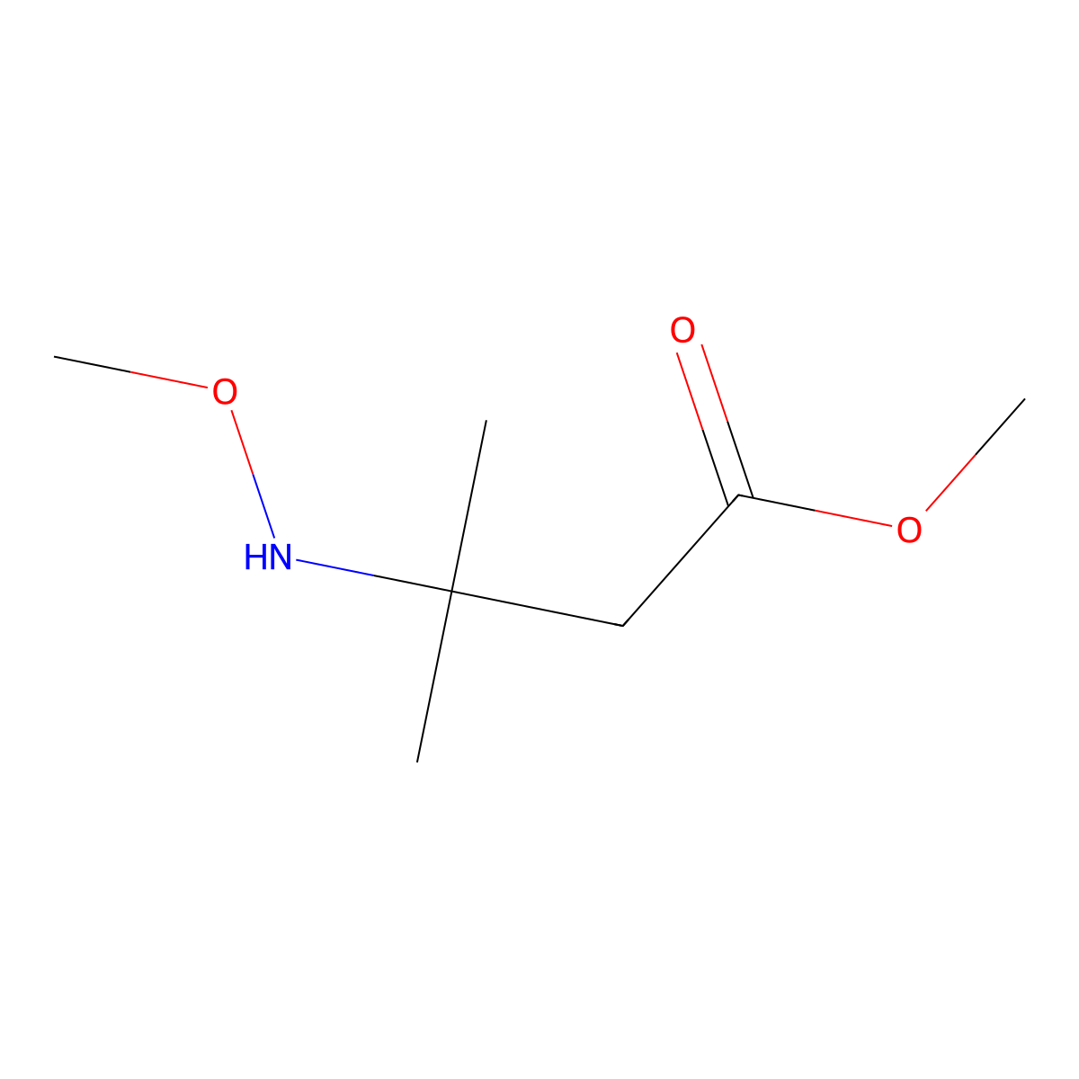Methyl 3-(methoxyamino)-3-methylbutanoate molecular structure, CAS 70569-69-6