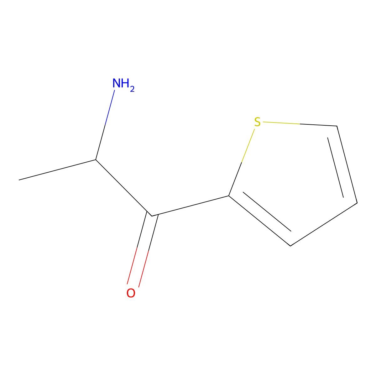 2-Amino-1-(thiophen-2-yl)propan-1-one molecular structure, CAS 7057-00-3