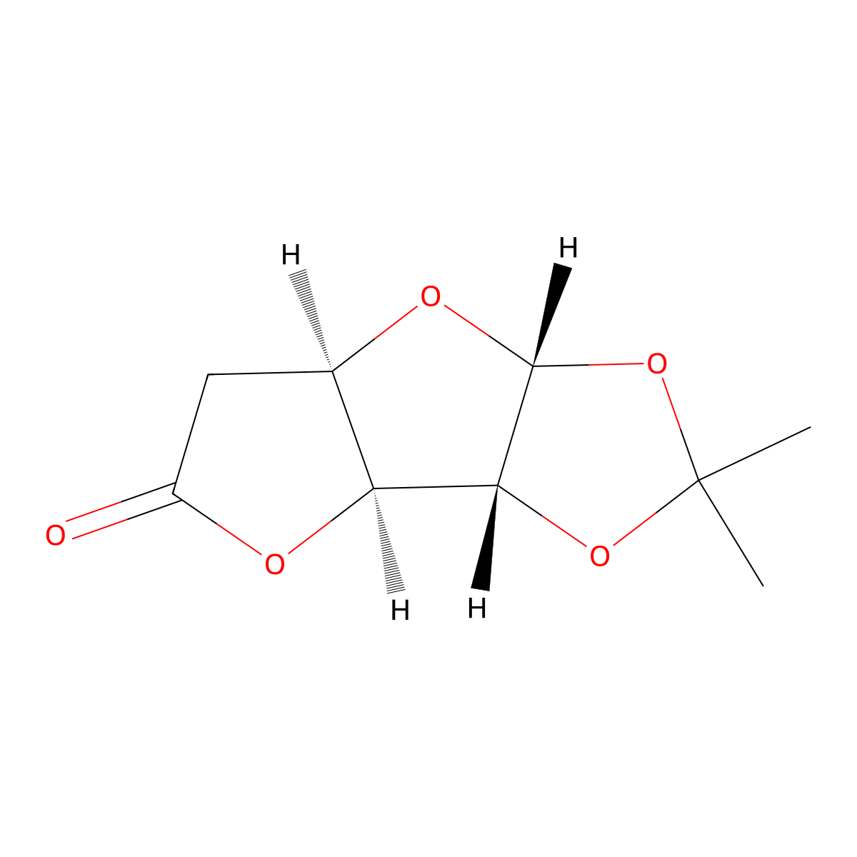 5-Deoxy-1,2-O-isopropylidene-alpha-D-xylo-hexofuranuronic acid gamma lactone molecular structure, CAS 7057-10-5