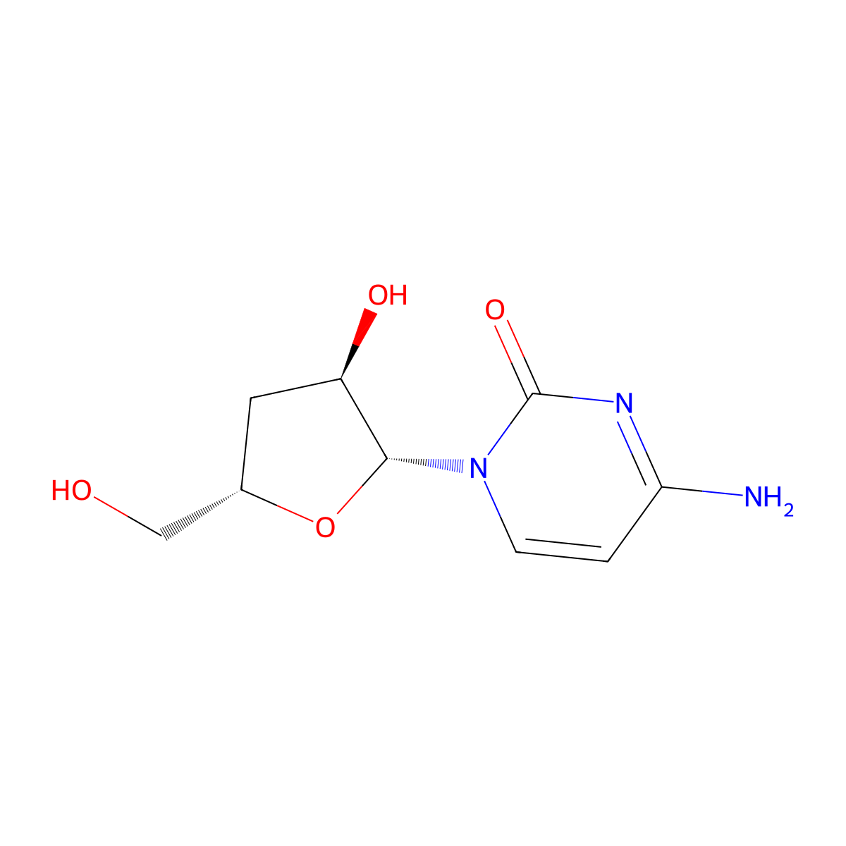 3'-Deoxycytidine molecular structure, CAS 7057-33-2