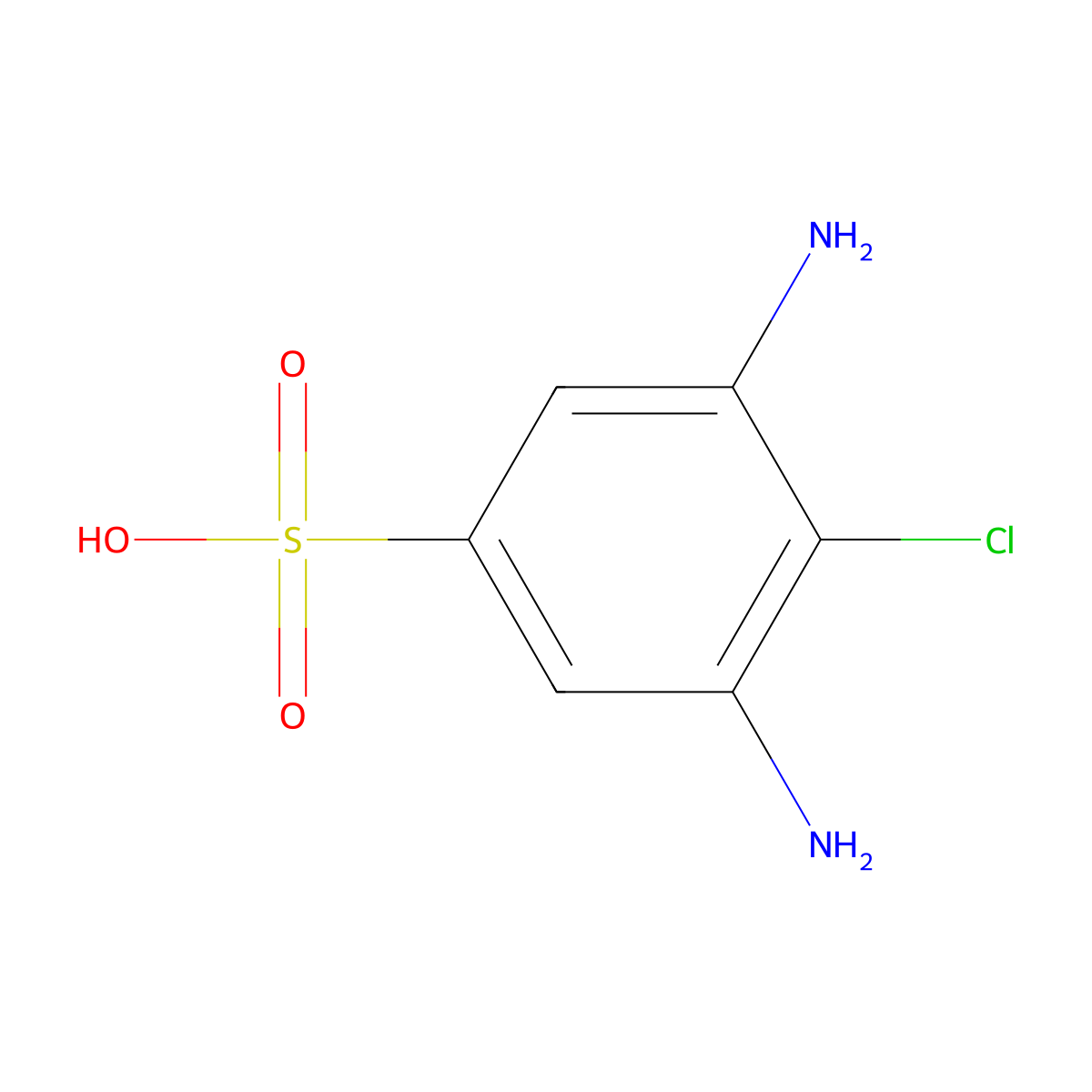 3,5-Diamino-4-chlorobenzenesulfonic acid molecular structure, CAS 7057-68-3