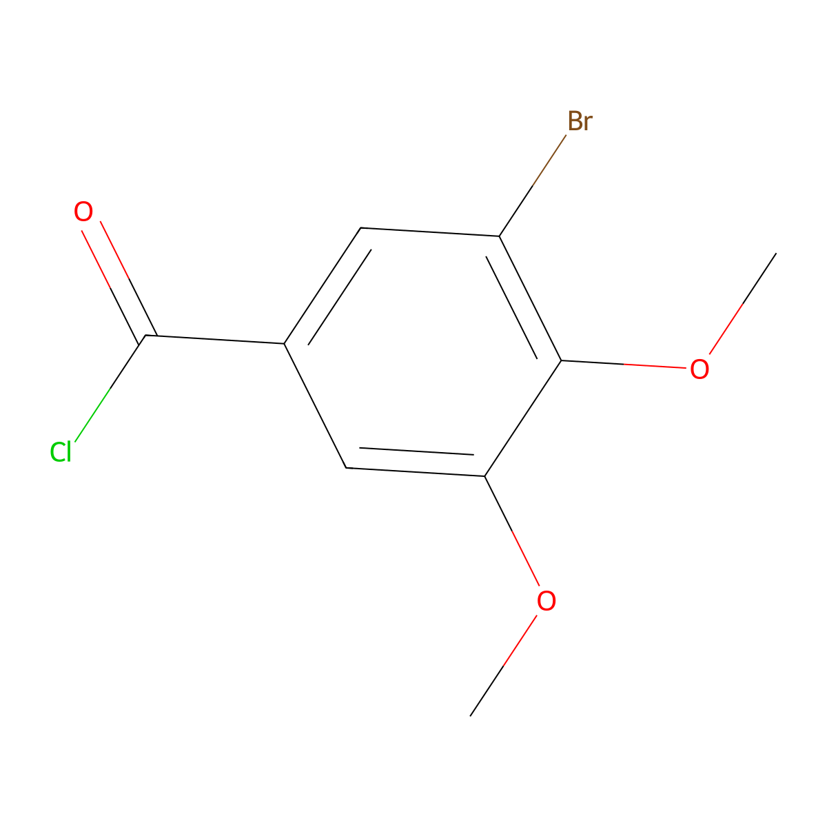 3-Bromo-4,5-dimethoxybenzoyl chloride molecular structure, CAS 70574-46-8