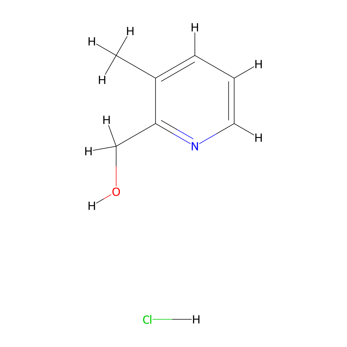 (3-Methylpyridin-2-yl)methanol hydrochloride molecular structure, CAS 70580-08-4