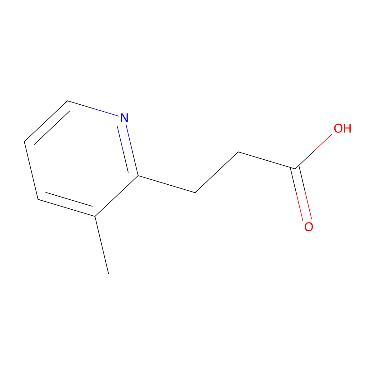3-(3-Methylpyridin-2-yl)propanoic acid molecular structure, CAS 70580-10-8