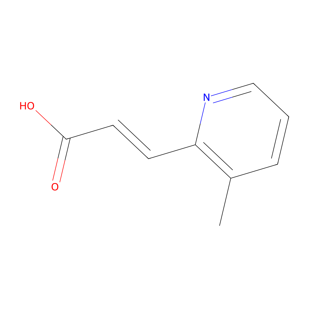 3-(3-Methylpyridin-2-yl)prop-2-enoic acid molecular structure, CAS 70580-13-1