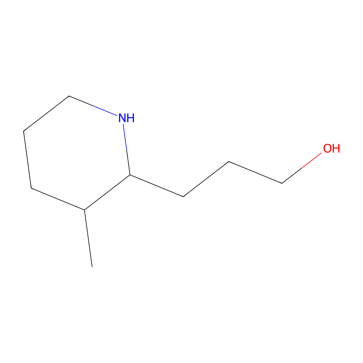 3-(3-Methylpiperidin-2-yl)propan-1-ol molecular structure, CAS 70580-32-4