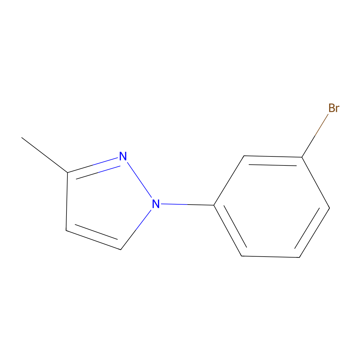 1-(3-Bromophenyl)-3-methyl-1H-pyrazole molecular structure, CAS 70583-75-4