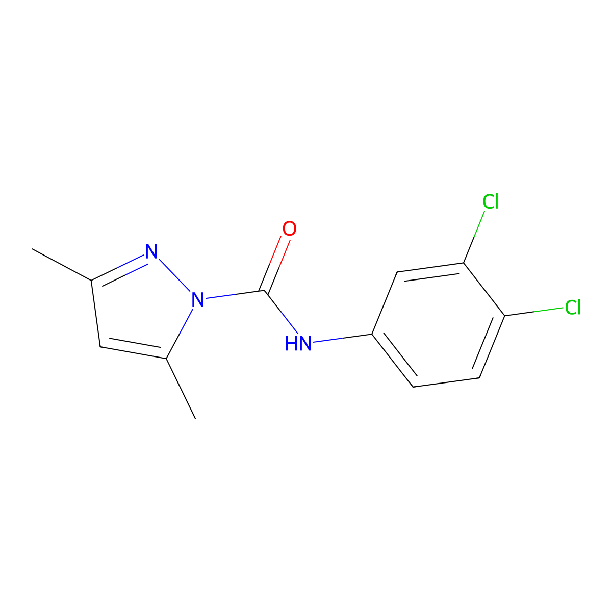 N-(3,4-dichlorophenyl)-3,5-dimethyl-1H-pyrazole-1-carboxamide molecular structure, CAS 70584-51-9