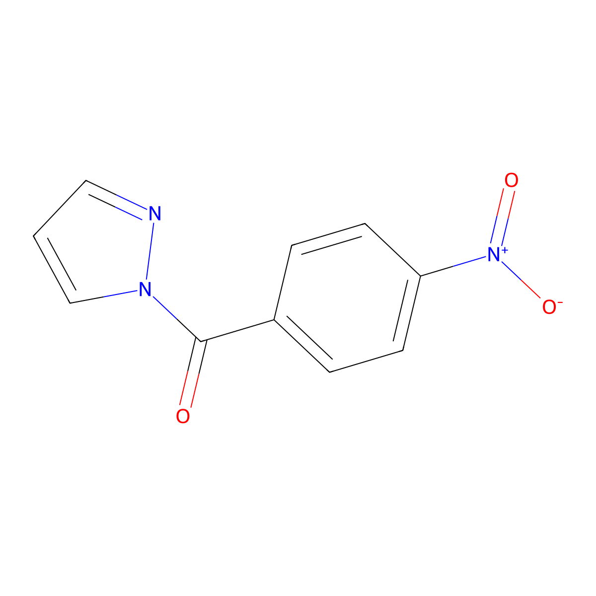 (4-Nitrophenyl)-pyrazol-1-ylmethanone molecular structure, CAS 70584-66-6