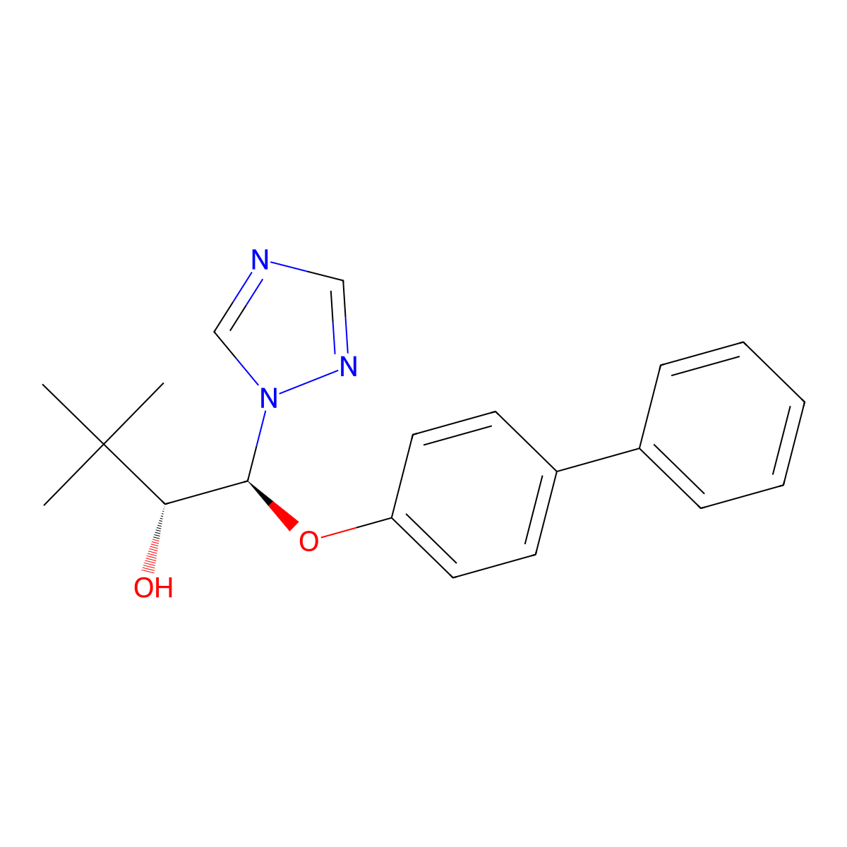 Bitertanol, (R,S)-(+-)- molecular structure, CAS 70585-36-3