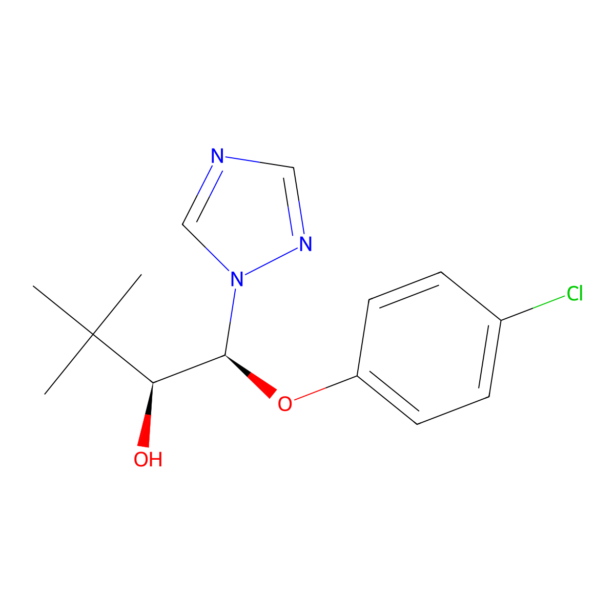 Triadimenol, threo- molecular structure, CAS 70585-37-4