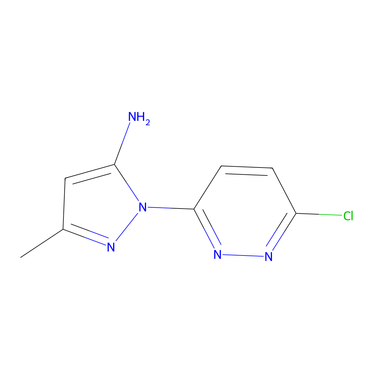 1-(6-chloropyridazin-3-yl)-3-methyl-1H-pyrazol-5-amine molecular structure, CAS 70588-91-9