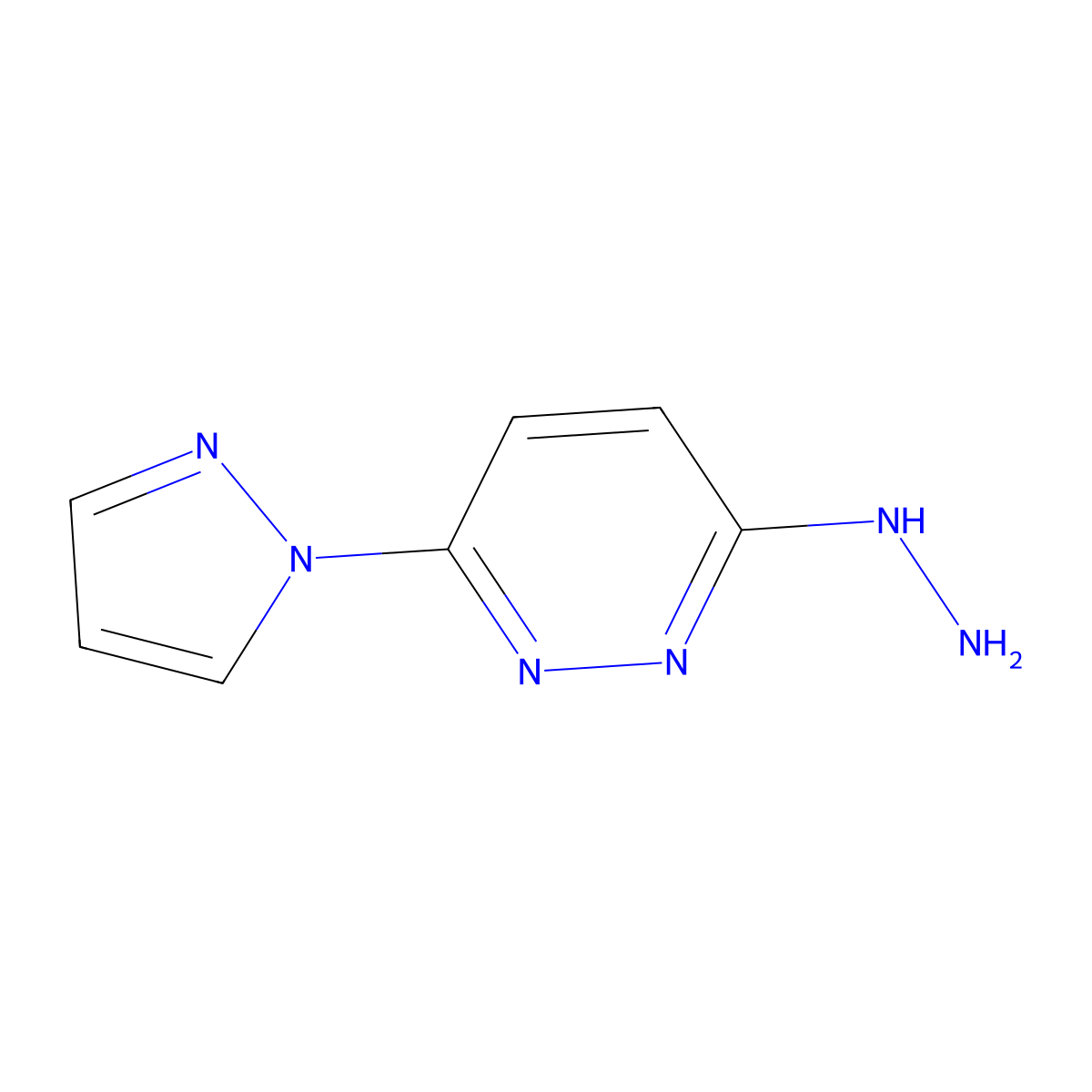 3(2H)-Pyridazinone, 6-(1H-pyrazol-1-yl)-, hydrazone molecular structure, CAS 70589-07-0
