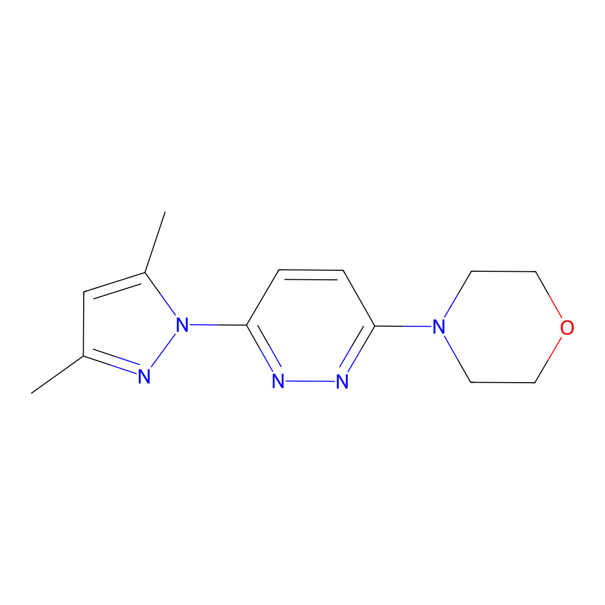 4-[6-(3,5-dimethyl-1H-pyrazol-1-yl)pyridazin-3-yl]morpholine molecular structure, CAS 70589-26-3