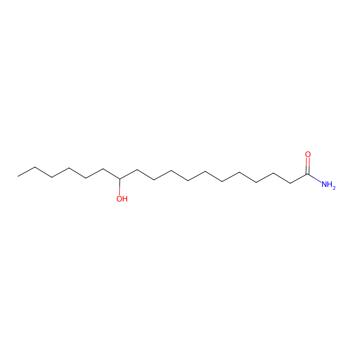 Octadecanamide, 12-hydroxy- molecular structure, CAS 7059-49-6