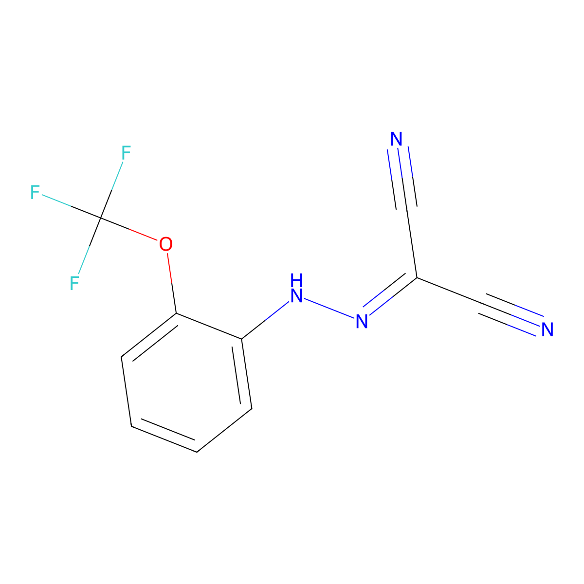 2-[2-[2-(Trifluoromethoxy)phenyl]hydrazono]malononitrile molecular structure, CAS 7059-93-0