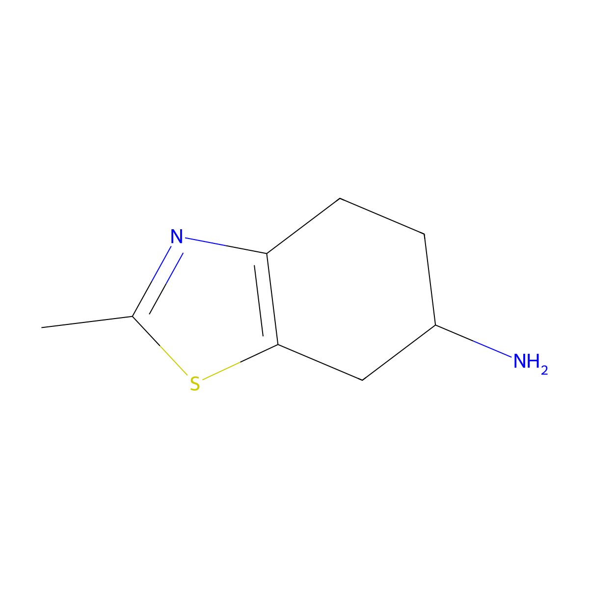 2-Methyl-4,5,6,7-tetrahydro-1,3-benzothiazol-6-amine molecular structure, CAS 70590-56-6