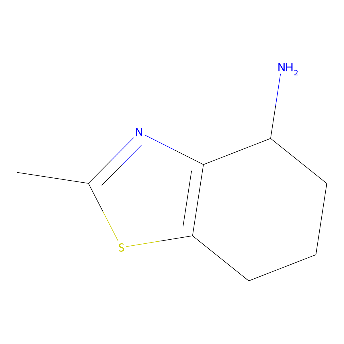 2-Methyl-4,5,6,7-tetrahydro-1,3-benzothiazol-4-amine molecular structure, CAS 70590-60-2