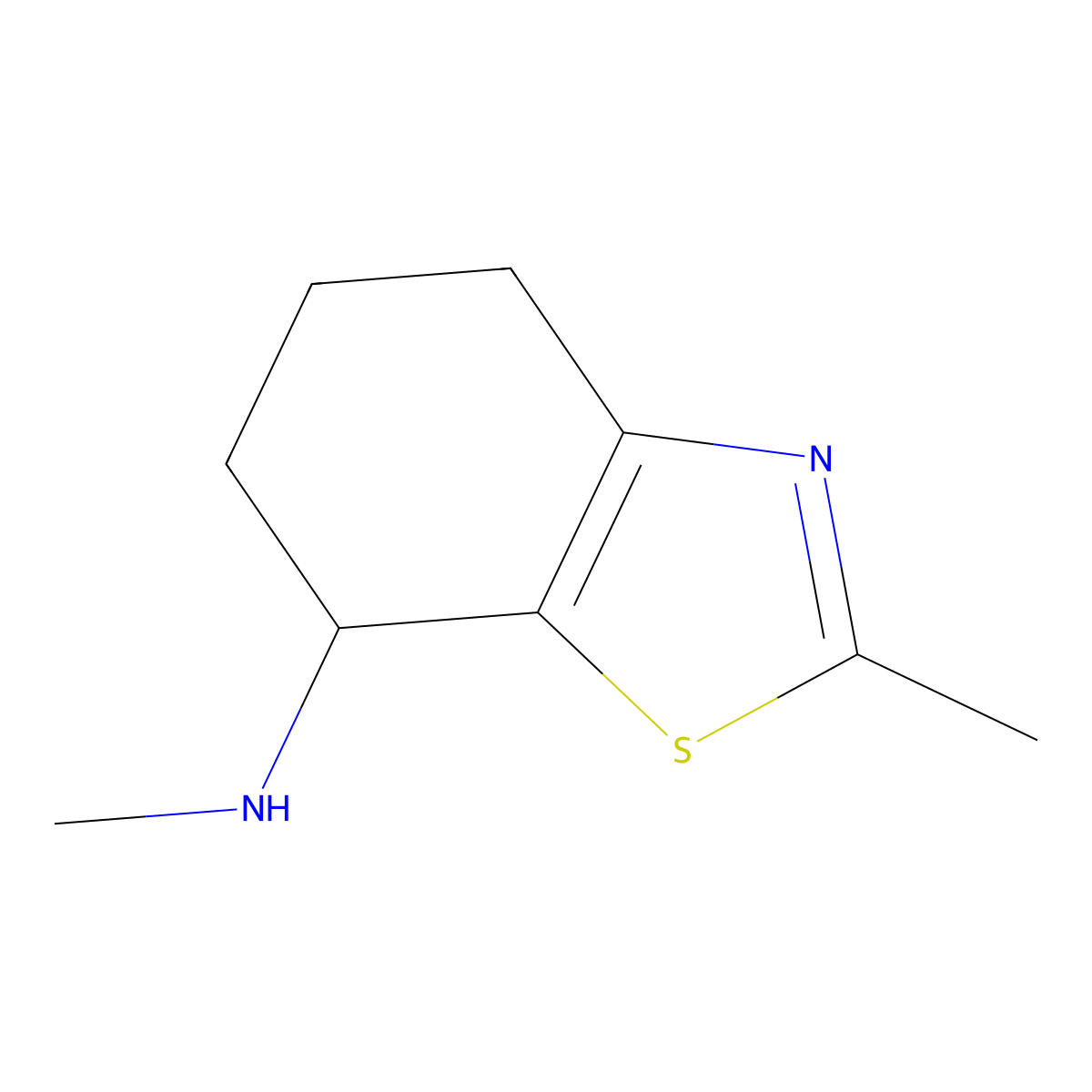 N,2-dimethyl-4,5,6,7-tetrahydro-1,3-benzothiazol-7-amine molecular structure, CAS 70590-61-3