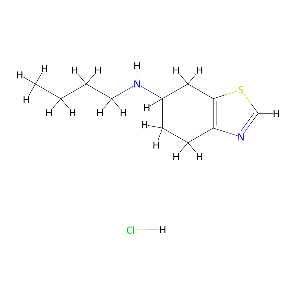 N-Butyl-4,5,6,7-tetrahydro-1,3-benzothiazol-6-amine hydrochloride molecular structure, CAS 70590-78-2