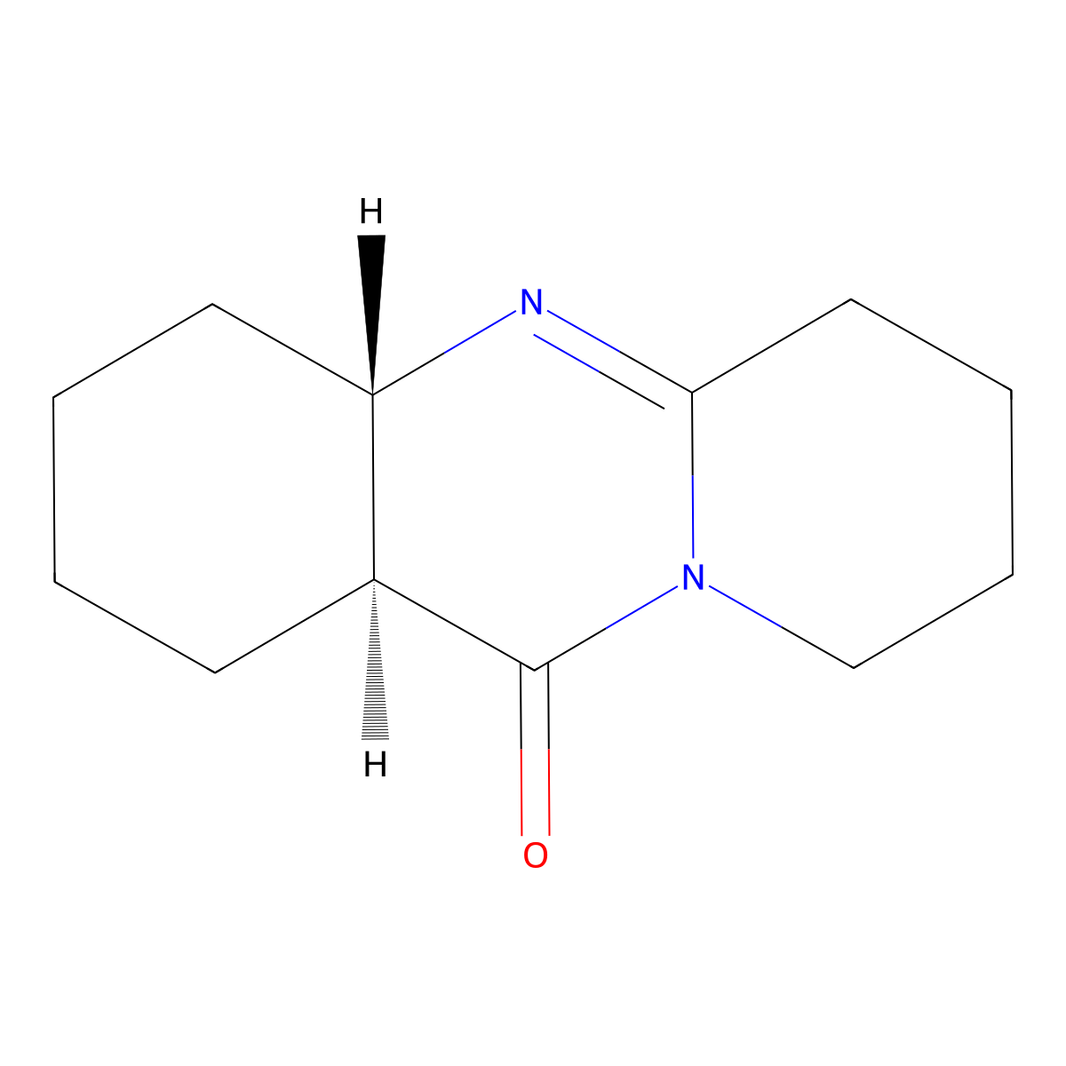 11H-Pyrido(2,1-b)quinazolin-11-one, 1,2,3,4,4a,6,7,8,9,11a-decahydro-,trans- molecular structure, CAS 70591-78-5
