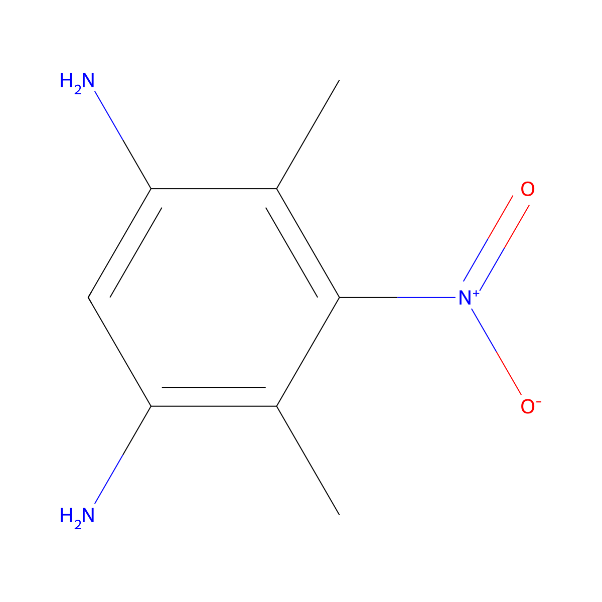 4,6-Dimethyl-5-nitrobenzene-1,3-diamine molecular structure, CAS 70591-88-7