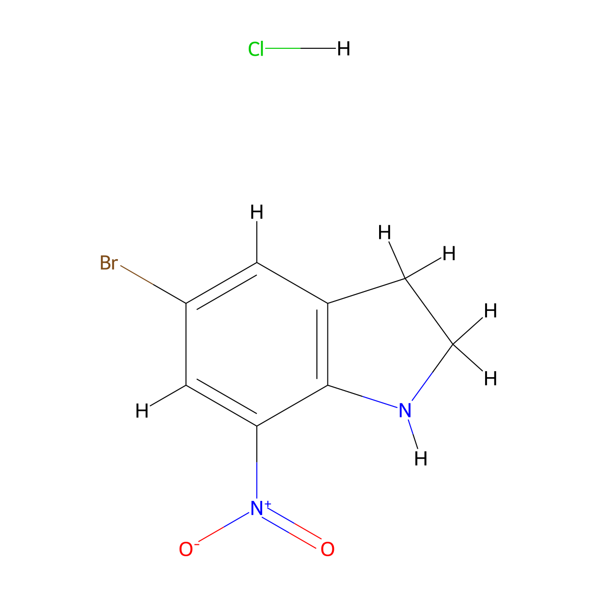 5-Bromo-7-nitroindoline hydrochloride molecular structure, CAS 705928-01-4