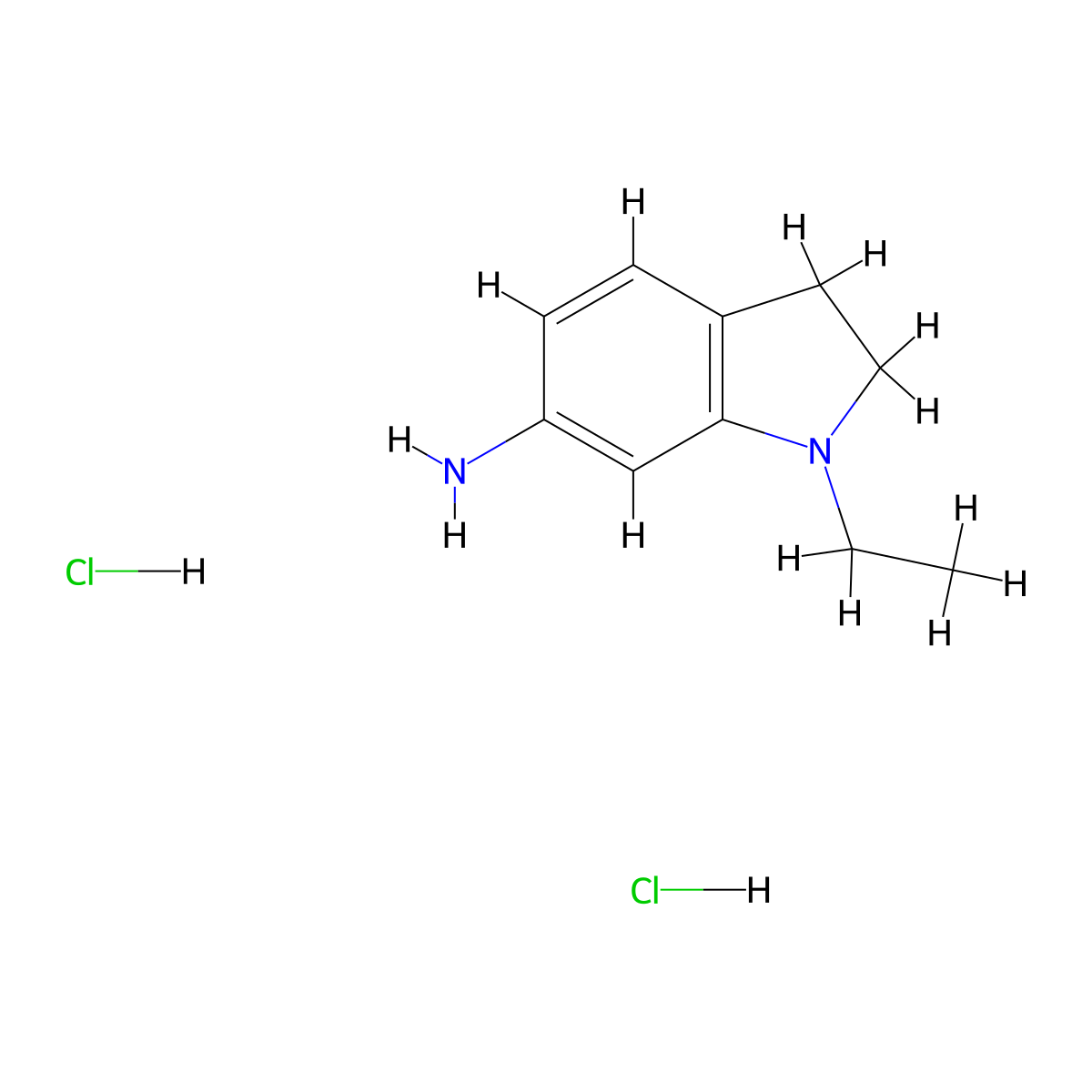 1-Ethyl-2,3-dihydro-1H-indol-6-ylamine dihydrochloride molecular structure, CAS 705928-14-9