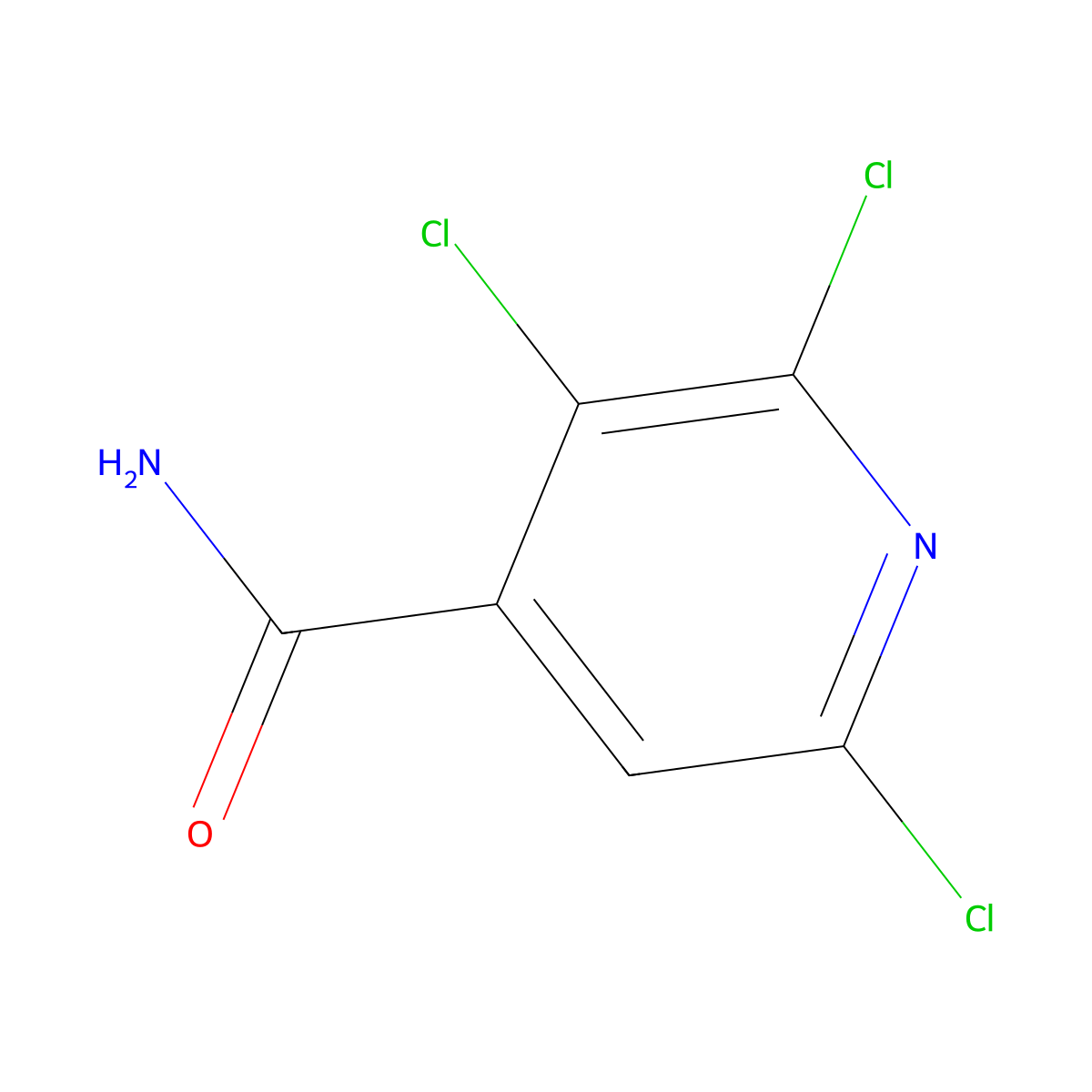 4-Pyridinecarboxamide, 2,3,6-trichloro- molecular structure, CAS 70593-54-3