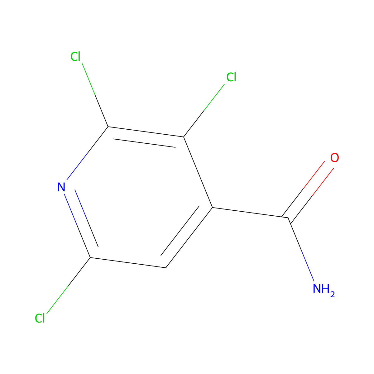 4-Pyridinecarboxamide, 2,3,6-trichloro- molecular structure, CAS 70593-54-3