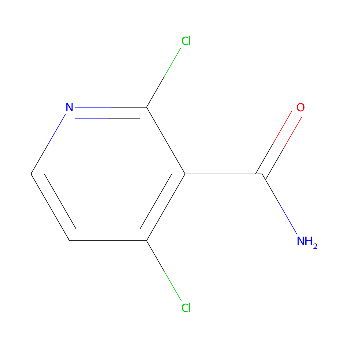 2,4-Dichloropyridine-3-carboxamide molecular structure, CAS 70593-56-5