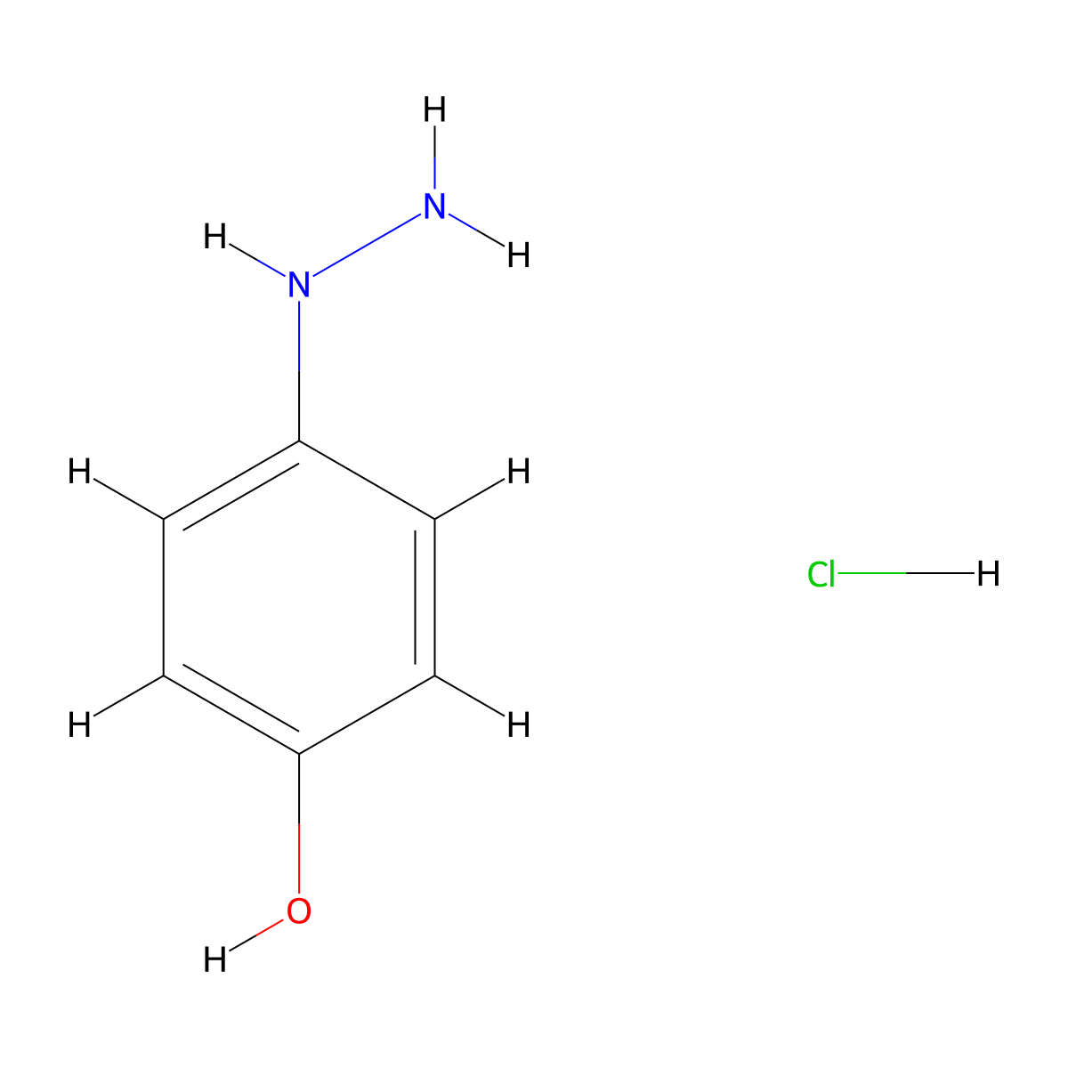4-Hydrazinylphenol hydrochloride molecular structure, CAS 705940-15-4