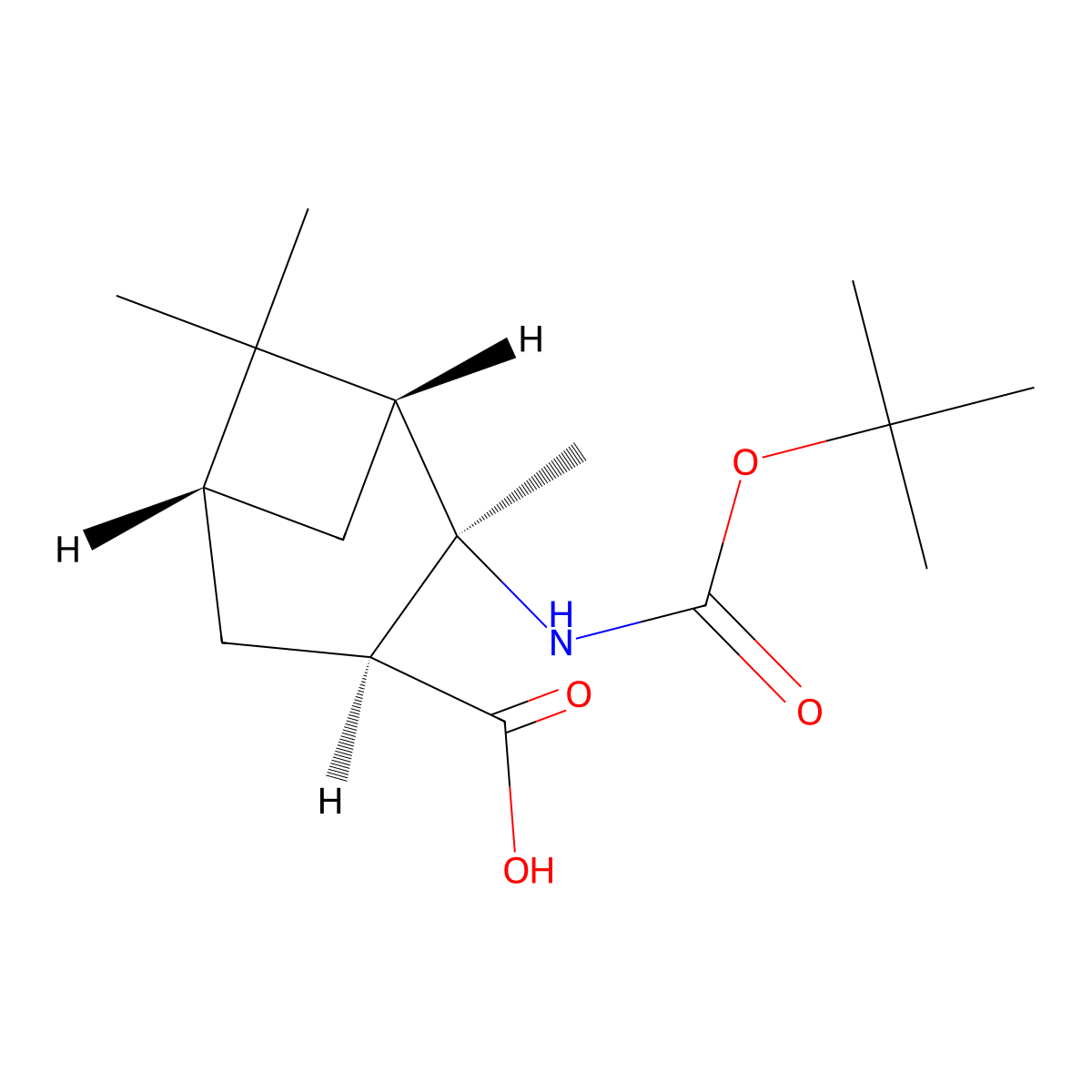 (1R,2R,3S,5R)-2-[(tert-butoxycarbonyl)amino]-2,6,6-trimethylbicyclo[3.1.1]heptane-3-carboxylic acid molecular structure, CAS 705948-98-7