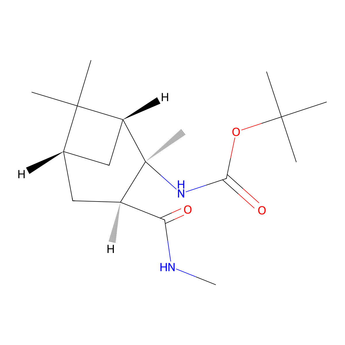 (1R,2R,3S,5R)-(2,6,6-Trimethyl-3-methylcarbamoyl-bicyclo[3.1.1]hept-2-yl)-carbamic acid tert-butyl ester molecular structure, CAS 705949-04-8
