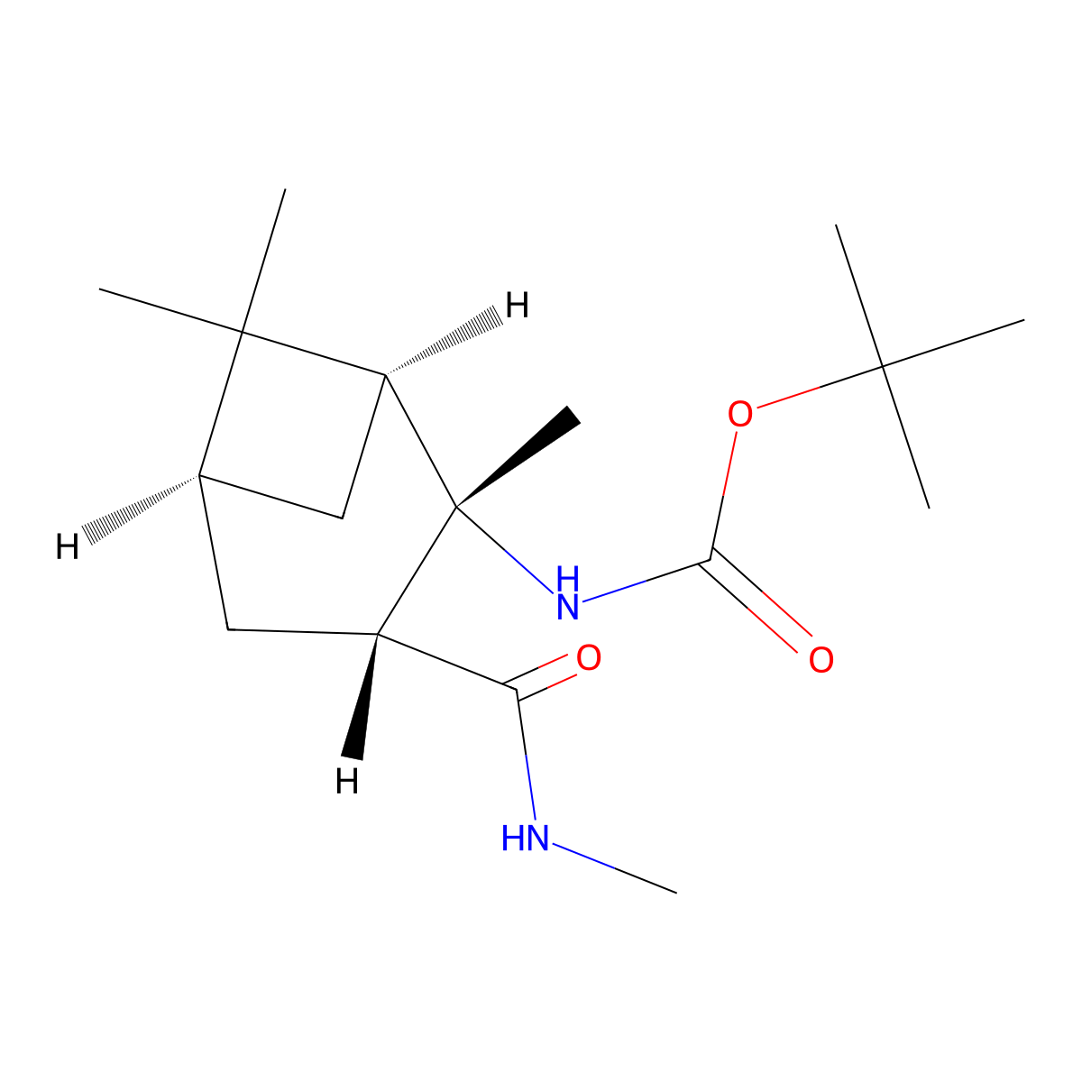 (1S,2S,3R,5S)-(2,6,6-Trimethyl-3-methylcarbamoyl-bicyclo[3.1.1]hept-2-yl)-carbamic acid tert-butyl ester molecular structure, CAS 705949-12-8