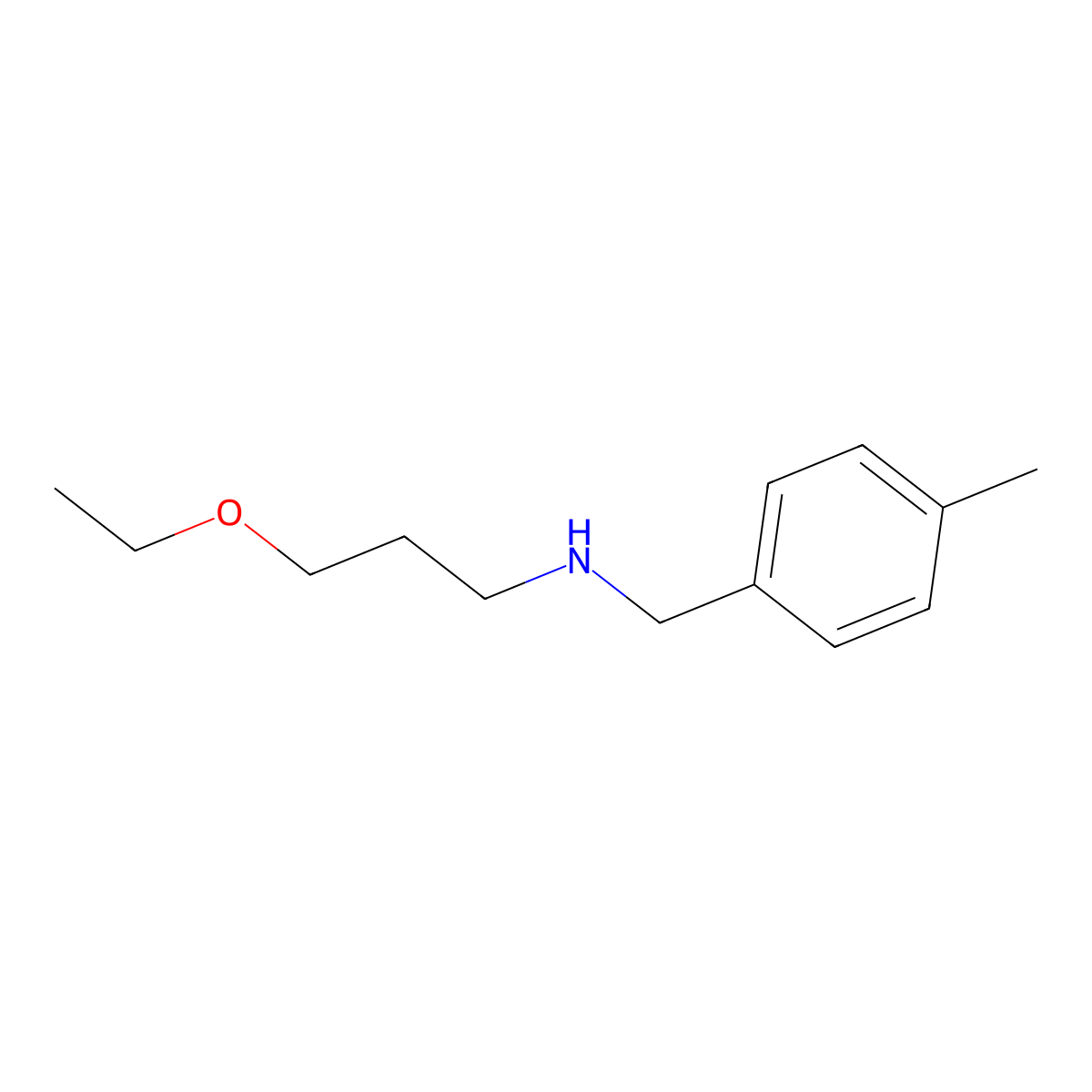 (3-Ethoxypropyl)[(4-methylphenyl)methyl]amine molecular structure, CAS 705955-78-8