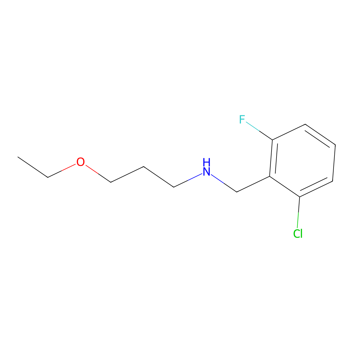 N-(2-chloro-6-fluorobenzyl)-N-(3-ethoxypropyl)amine molecular structure, CAS 705955-81-3